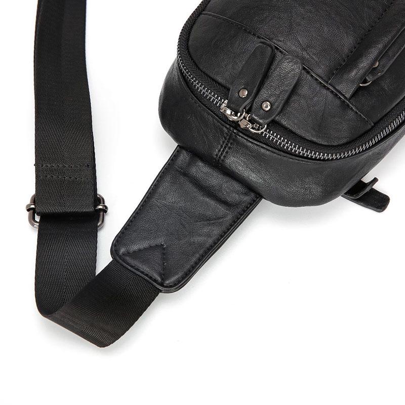 Chest Bag Black Men Waterproof Multi-pocket Crossbody Outdoor Sports and Fitness Shoulder Bag