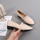 Soft Leather Shoes Women's Low Bottom Thick Heel Round Toe Soft Bottom Middle Heel Work Shoes Women's Leather Shoes