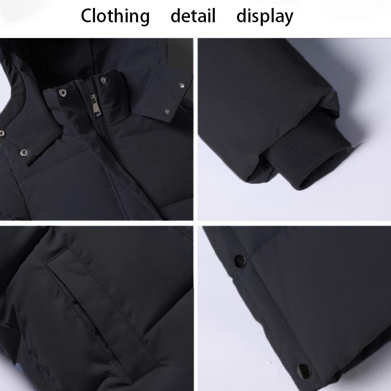 Stand-up Collar Hooded Down Jacket Padded Jacket Women Fall/winter Loose Padded Jacket Women Long Over-the-knee Padded Jacket Straight Slim Coat