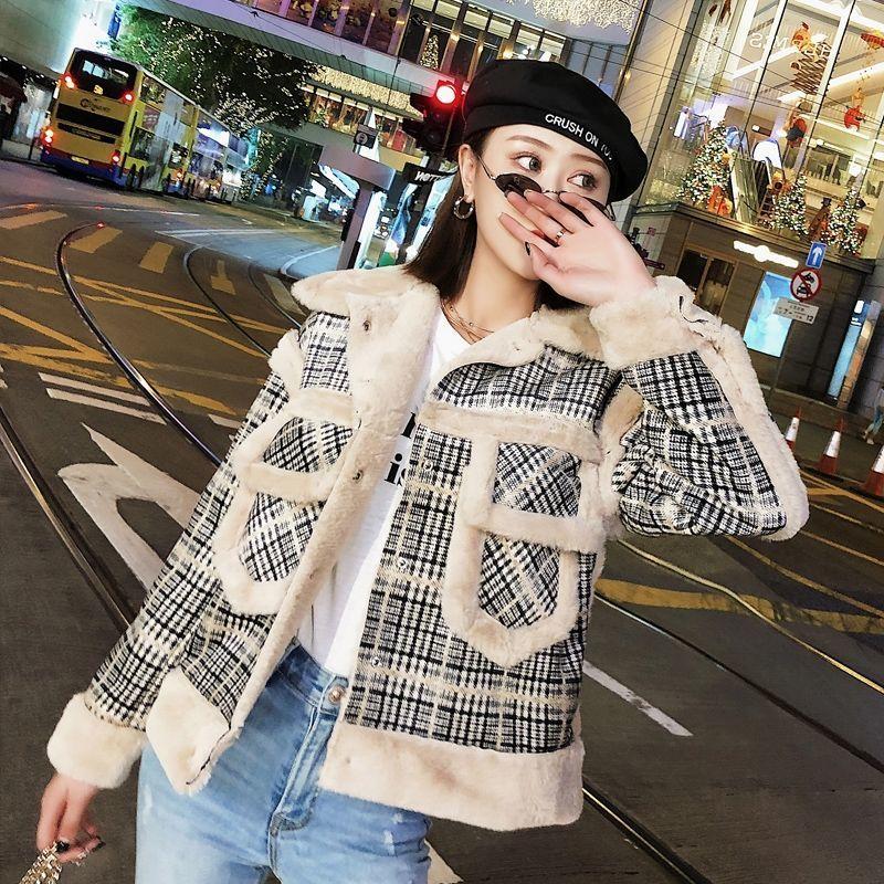 Plus Velvet Thick Fur All-in-one Granular Velvet Jacket Fashion Sexy Short Loose Lamb Wool Female Jacket