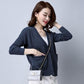 Autumn and Winter Loose Sweater Thick Knitted Cardigan Jacket Short Solid Color Women's Top