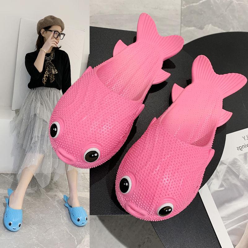 Puffer Fish Slippers Female Home Fashion 2020 Korean Version Wild Fish-shaped Slippers Indoor and Outdoor Soft Bottom Girlfriends Sandals and Slippers