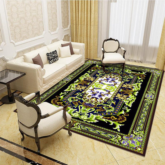 Classical European Pattern Crystal Velvet Carpet Carpets for Living Room Carpet Floor Mats