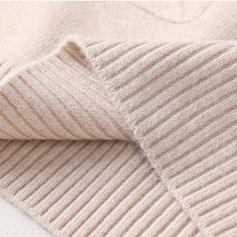Autumn and Winter Mid-length Loose Dress Thickened Half High Neck Knitted Base Skirt Simple Casual Women Sweater Dress