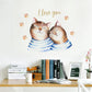 Nordic style home wall stickers couple hand-painted cat self-adhesive paper children room porch