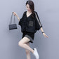 Casual Plus Size Women's Two-piece Loose-fitting Sweater + Shorts Two-piece Suit Women's Casual Loose-fitting Suit Elegant Temperament Suit