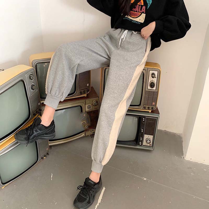 Plus Velvet Thick Trousers Women Autumn and Winter Net Red Small Cashmere Harem Pants Loose Waist Radish Pants Casual Pants
