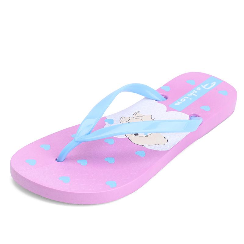 WTEMPO Flip-flop Female Summer Fashion Wear Cute Cartoon Non-slip Bathroom Flat Beach Slippers