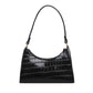 Exquisite Shopping Bag Niche Underarm Bag Women Retro Casual Women's Shoulder Bag Crocodile Grain Leather Solid Color Women's Chain Handbag