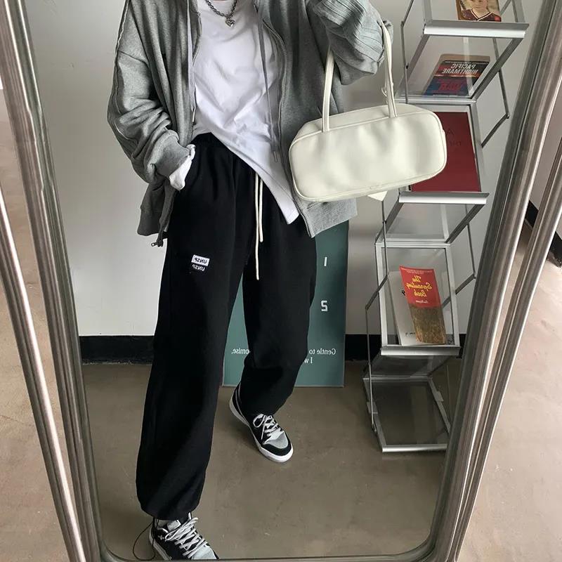 Spring and Summer Korean Style High-waist Wide-leg Sports Casual Pants Female Student Loose-fitting Pants Trend