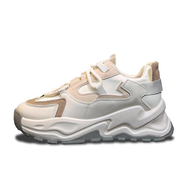 Women's Spring Platform Chunky Sneakers Gray Brown Sports Shoes Comfort Casual High Sneaker Women Vulcanize Sneakers