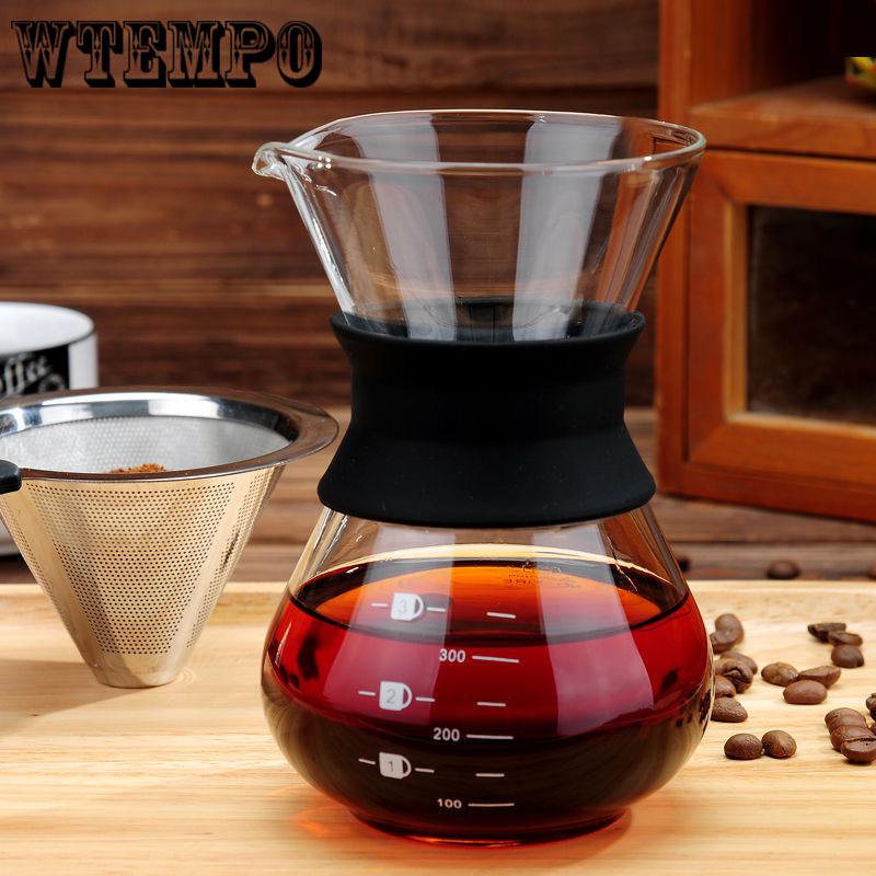 Drip Coffee Maker 400ml High Borosilicate Glass Pour-over Manual High Temperature Resistant