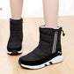 Women's Large Size Snow Boots Winter Waterproof Solid Color Boots Anti-skid Wear-resistant Flat Cotton Boots