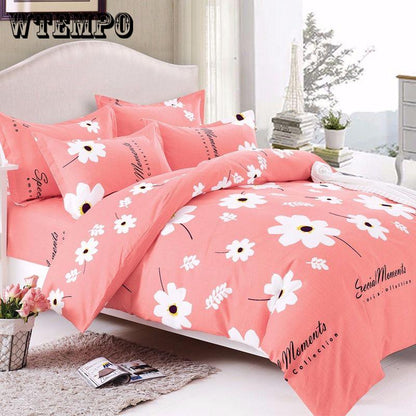 Cotton Bedding Set Pattern Bedclothes Pillowcase Warm Home Bedroom Quilt Duvet Set / Sheets