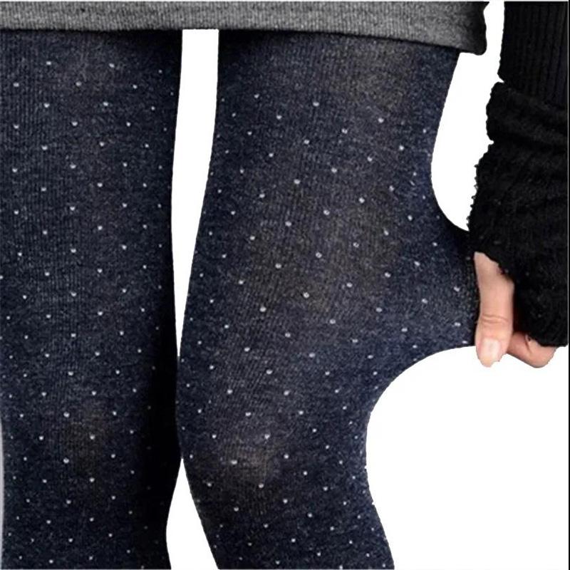 Winter Thin Little Leggings Women's Warm Cotton Trousers for Inner and Outer Wear Non-spinning High Waist