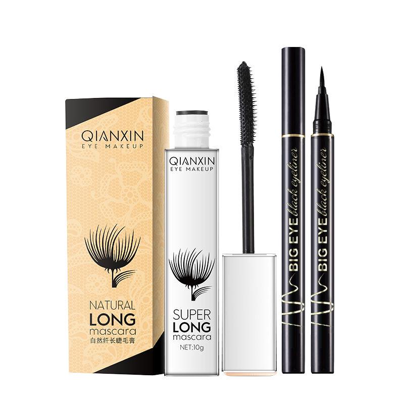 Non-smoothing eyeliner set lasting anti-sweat curl super long mascara waterproof elastic
