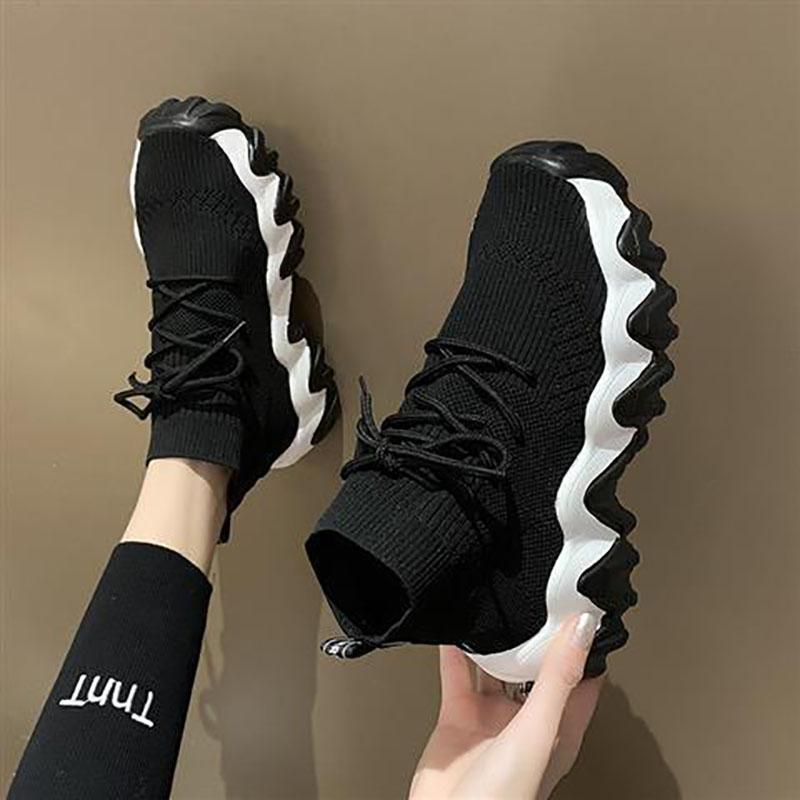 Women's Trendy Shoes Summer Breathable High-top Shoes Gauze Canvas Jelly Shoes