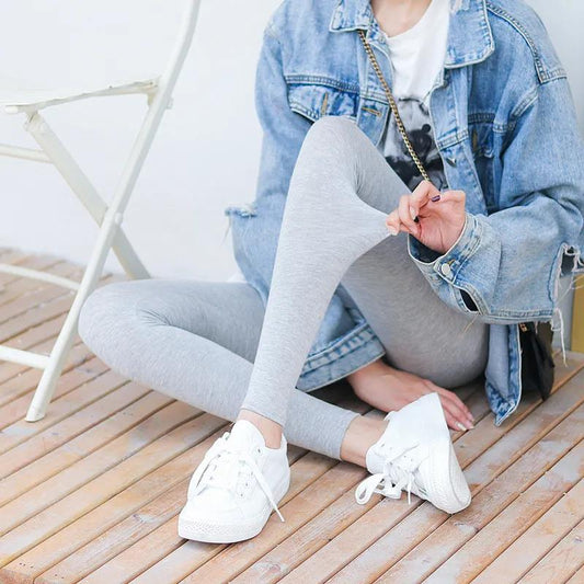 Thin Modal Leggings Women Wear Thin High-waist Elastic Tight-fitting Slimming Modified Leg Leggings Yoga Pants Leggings