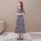 Retro Runway Designer Dress Women's Long Sleeve Print Shirt Dress Office Work Dress Femme