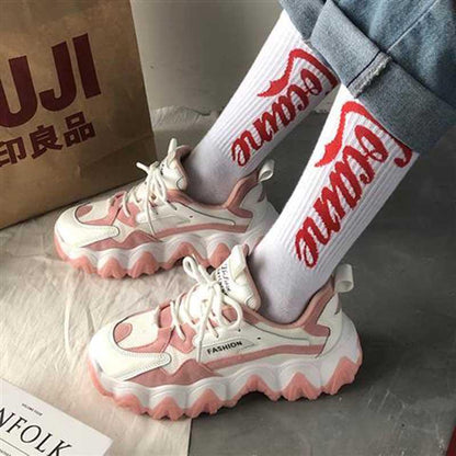 Plus Size 35-40 Summer Retro Women Mesh Sneakers Girls Breathable Running Basketball Shoeses Shockproof Non-slip Pink Shoes