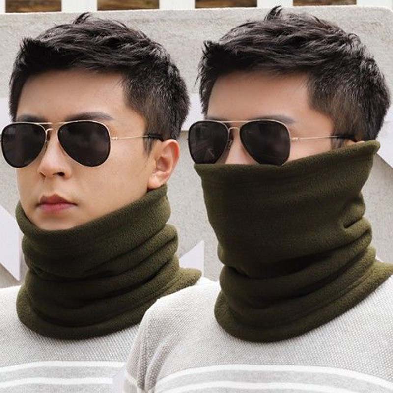 Men's Scarf Warm In Winter All-match Fleece Thickened Winter Riding Windproof and Warm