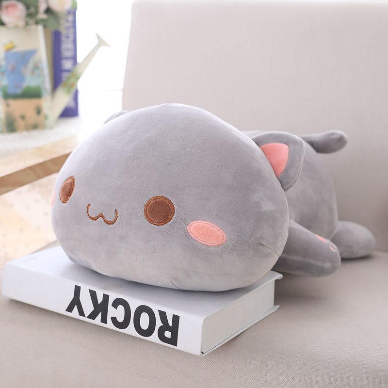Lovely Lying Cat Animal Doll Soft Plush Stuffed Back Pillow Cushion Cute Kids Plush Toy Gift