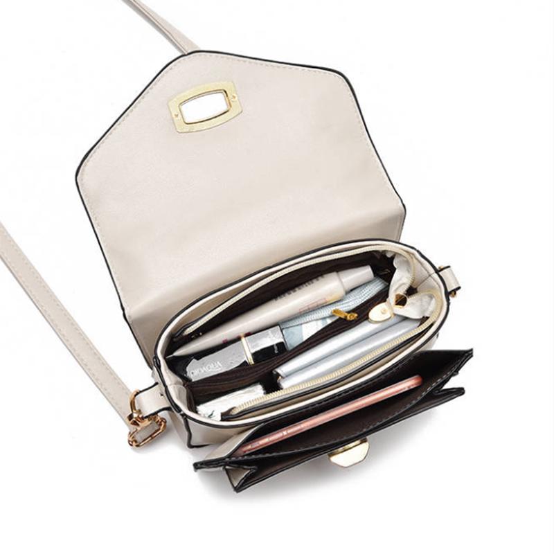 Crossbody Bag Women White Leather Waterproof Wear-resistant Zipper Plush Bear Handbag Shoulder Bag