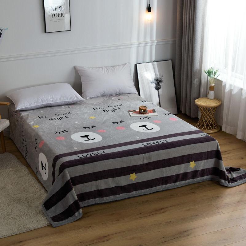Winter Thickened Flannel Blanket Quilt Blanket Double-sided Fleece Bed Sheet Single Coral Fleece Blanket Bunk Bed Sheet Office Leisure Cover Blanket