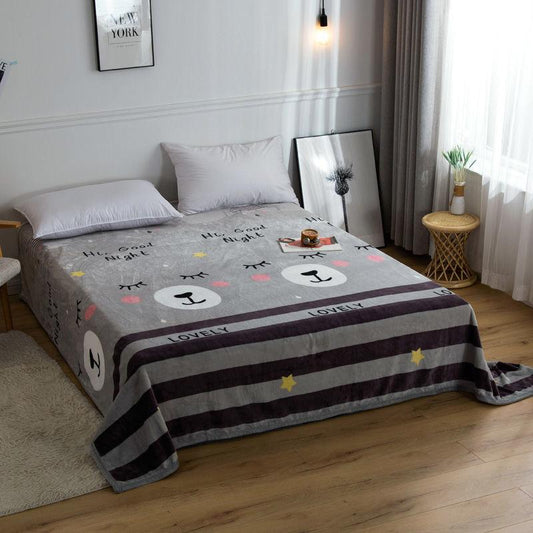 Winter Thickened Flannel Blanket Quilt Blanket Double-sided Fleece Bed Sheet Single Coral Fleece Blanket Bunk Bed Sheet Office Leisure Cover Blanket
