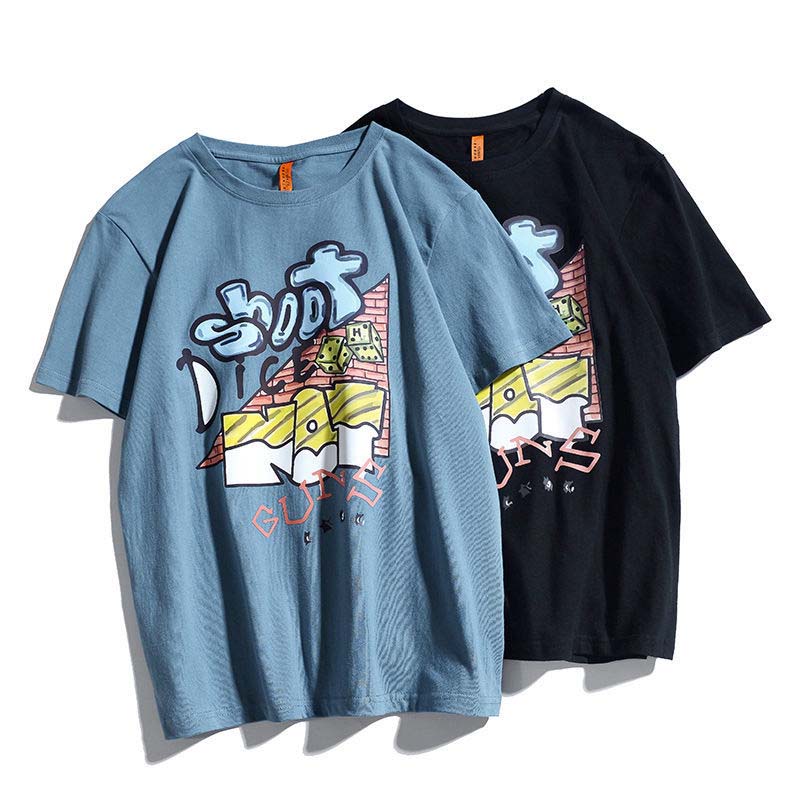 Short-sleeved Men's 100% Pure Cotton New Summer Student Handsome Loose T-shirt