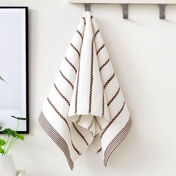 Bathroom Accessories Striped Pattern 3pcs Towels Soft Cotton Towel for Face Washing Water Absorption Household Towels