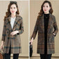 Women Wool Coat Plaid Women Loose Long Woolen Coats Winter Coat Woolen Overcoat Wool Jackets Trench