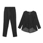 Women's Tops Loose Belly-covering Thin Casual Pants Striped Two-piece Fabric Lightweight Breathable Women's Casual Suit Home Wear