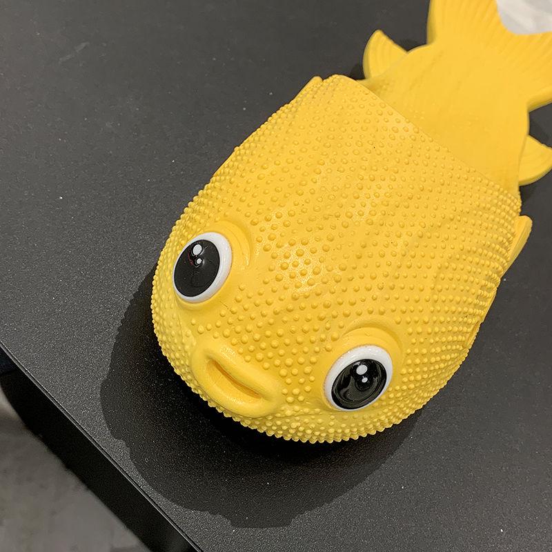 Puffer Fish Slippers Female Home Fashion 2020 Korean Version Wild Fish-shaped Slippers Indoor and Outdoor Soft Bottom Girlfriends Sandals and Slippers