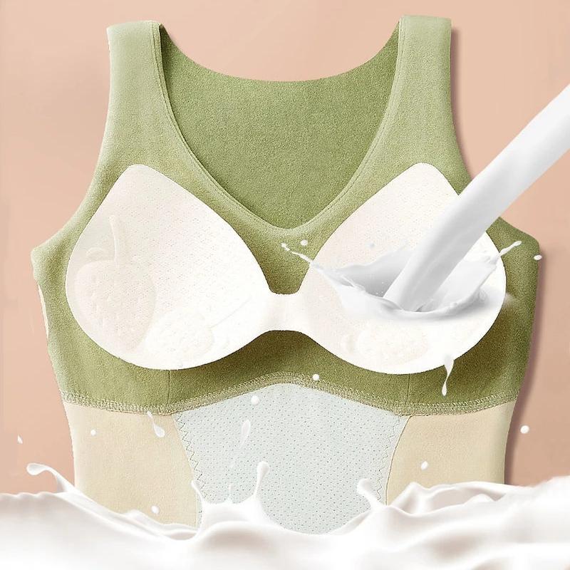 Sexy Winter Thermals Women Thermal Vest Winter Bralette Tops Warm Wool Velvet Furry Undershirt Inner Wear Plus Size Lingerie