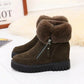 Plus Velvet Thick-soled Inner Heightening Short-tube Snow Boots Plush Short Boots Ladies Winter Cotton Shoes