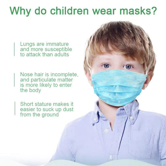 3 Layer Disposable Elastic Mouth Soft Breathable Hygiene Kids Face Mask for 4-10 Years Old Children