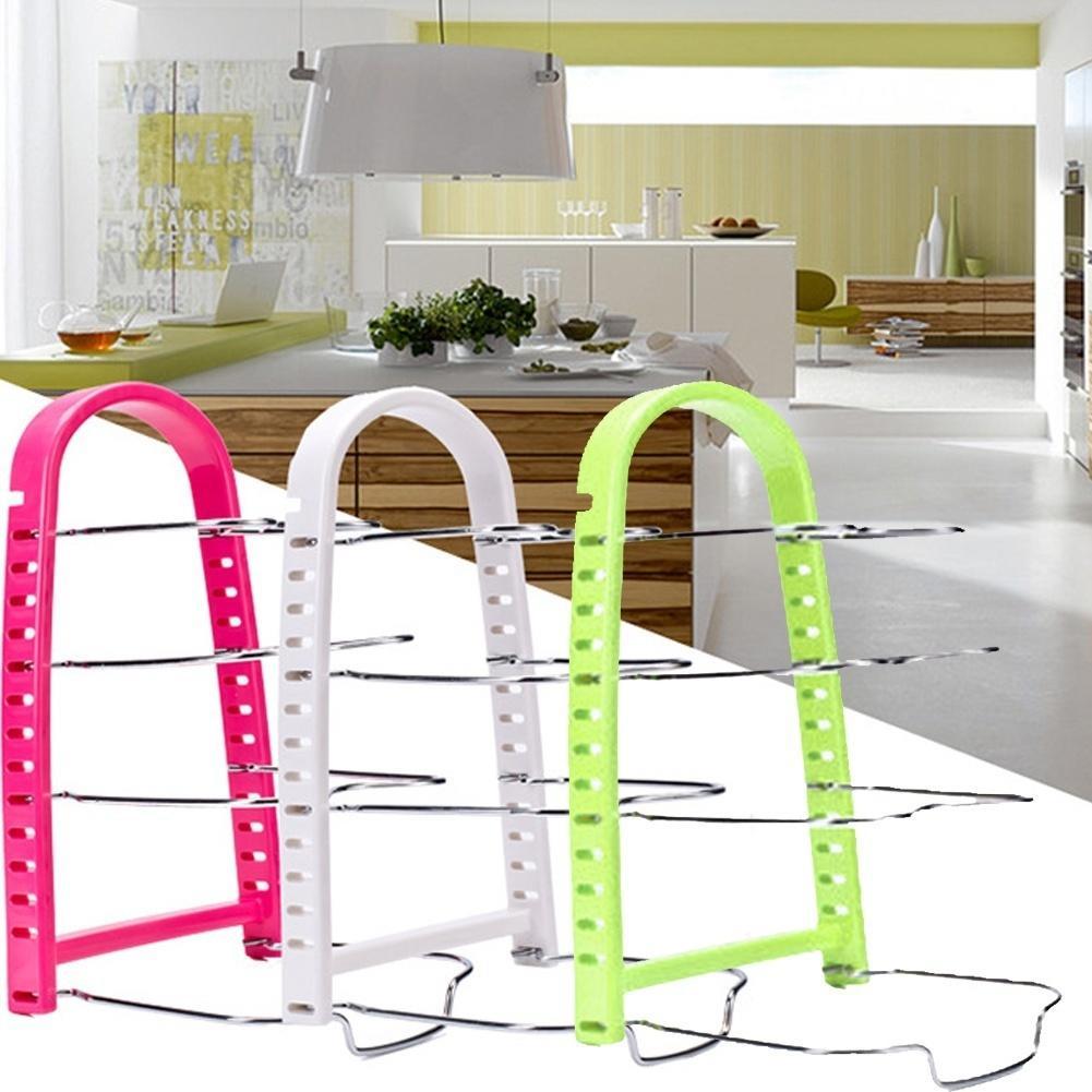 Pot Lid Rack Door Kitchen Storage Cover Holder Organizer Space Saver 4 Shelf