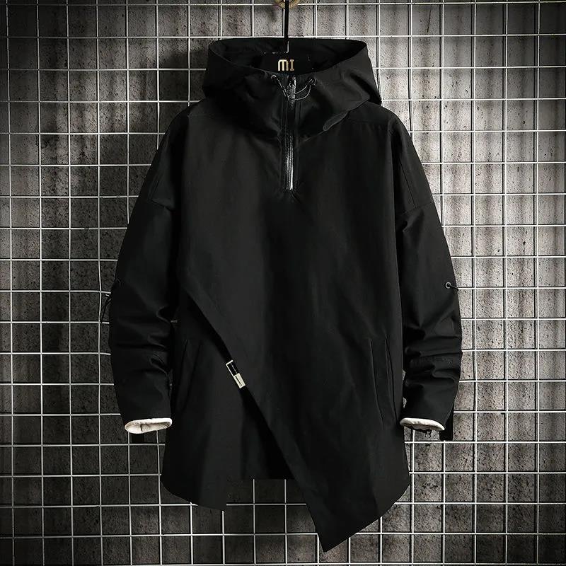 Autumn Men's High-level Sense of Hooded Pullover Jacket Men's High Collar Original Jacket Tooling