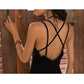 Summer Sexy Black Sling Dress Hepburn Style Black Beach Dress Travel Vacation Sexy Dress Female