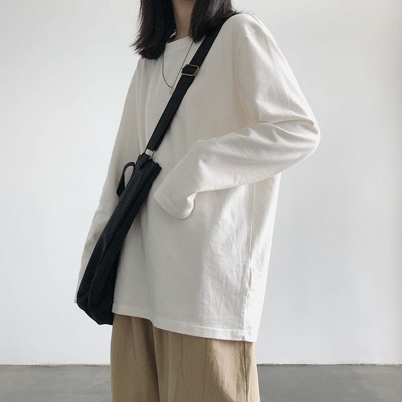 Fall Loose O-Neck T Shirt Elegant Femme  Summer Women Casual Long Sleeve Tops Pullovers