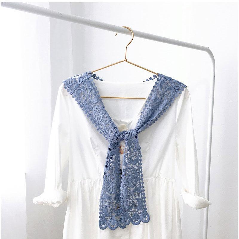WTEMPO Summer Knitting Little Shawl Women's Thin Solid Color Knotted Lace Neckties Sun Protection Warm Shawl