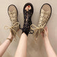 Bohemian Style Sandals Summer Cross Straps Hollowed Out Retro Vacation Roman Flat Sandals Women