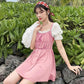 Swimsuit Women's Small Fragrant Wind Thin Belly Thin A-line Version Waist Thin Small Breasts Gathered Skirt-style Swimwear Sweet