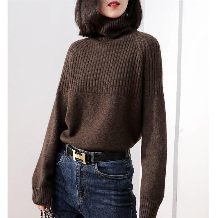 Women's Thick Turtleneck Sweater Autumn and Winter Loose Short Pullover Bottoming Shirt
