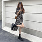 French Retro Floral Skirt Summer Mid-length Skirt Temperament High-level Sense of Short-sleeved Dress Women