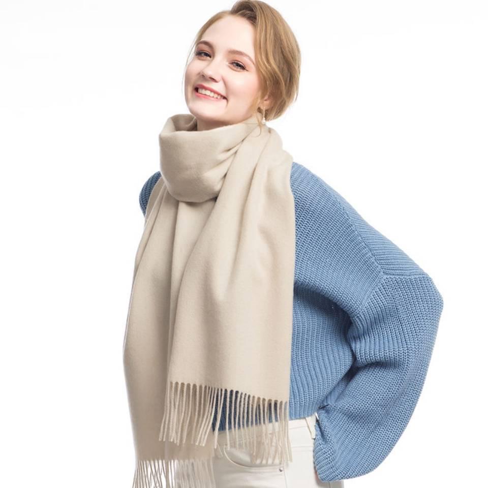 Cashmere Women Scarf Warm Shawl Pashmina Kerchief 100% Wool Long Winter Scarves for Ladies