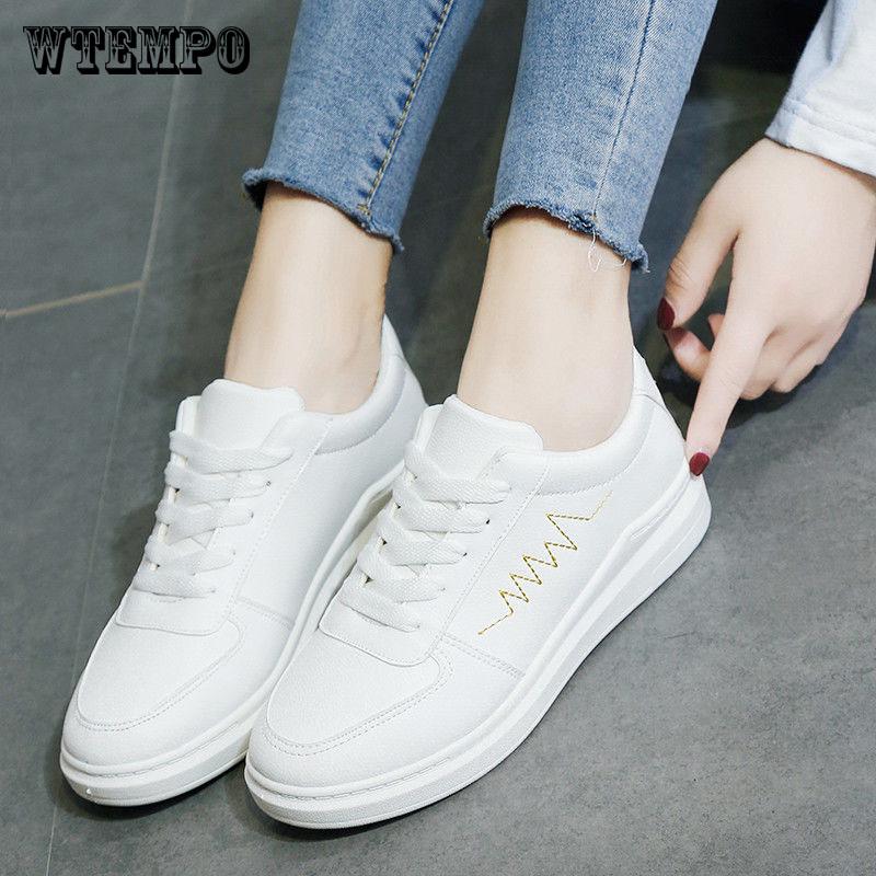 Women Platform Creepers White Flat Student Girls Sport Shoes Sneakers