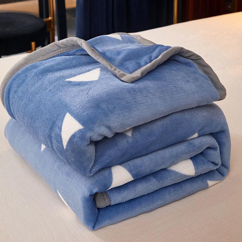Skin-friendly Thick Summer Blanket Coral Fleece Blanket Flannel Bed Sheet Person Dormitory Student Office Nap Blanket
