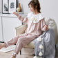 Women's Pajamas Cute Long Sleeve Sleepwear Set Cartoon Pyjamas Suit Cotton Nightwear Loose Casual Homewear Pullover Spring Autumn Pajamas